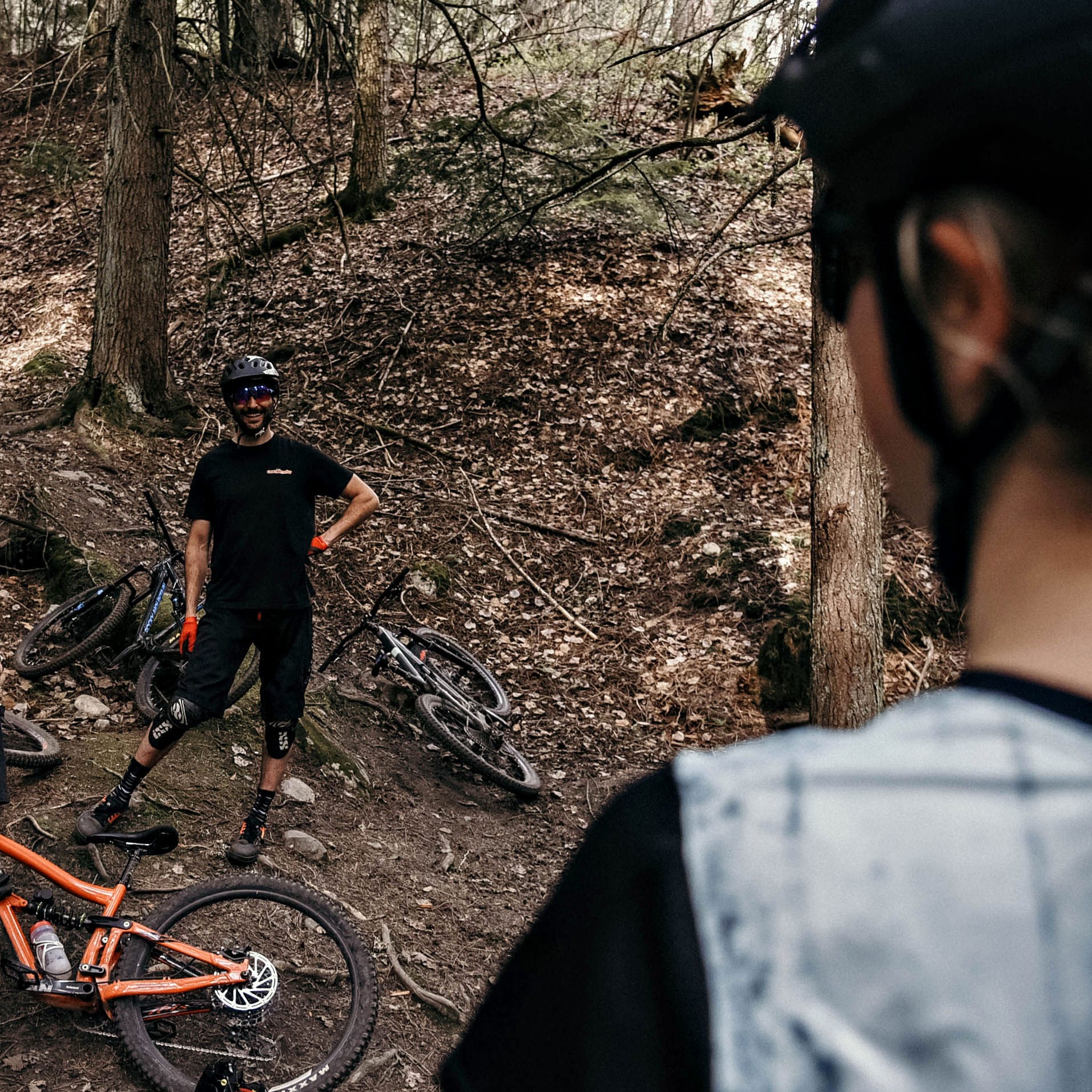 Cronometer staff mountain biking in Revelstoke, BC