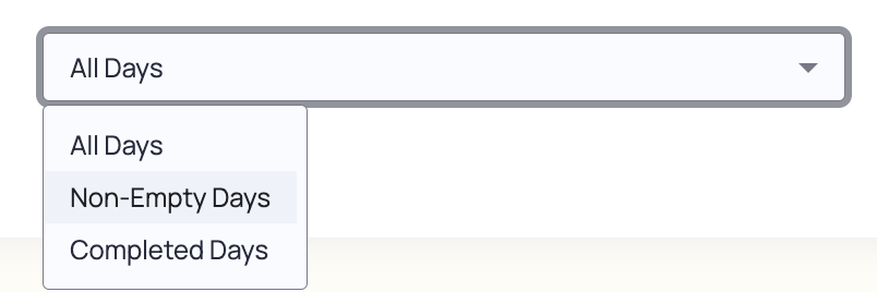 Select 'Non-Empty Days' for more accurate Charts or Reports in Cronometer